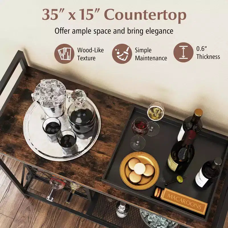 21 Bottle Wine Rack with Storage Shelf, Glass Holder and Metal Frame