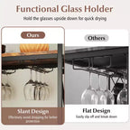 21 Bottle Wine Rack with Storage Shelf, Glass Holder and Metal Frame