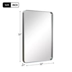 32x22 Rectangle Wall Mirror with Metal Frame, Silver