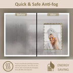 LED Medicine Cabinet with Mirror – Recessed or Wall Mounted, Dimmable, 3-Color Light, Anti-Fog, Adjustable Shelves, Black