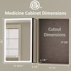 LED Medicine Cabinet with Mirror – Recessed or Wall Mounted, Dimmable, 3-Color Light, Anti-Fog, Adjustable Shelves, Black