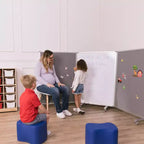 3-Panel Mobile Room Divider with Dry-Erase and Felt Panels