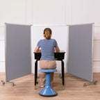 3-Panel Mobile Room Divider with Dry-Erase and Felt Panels