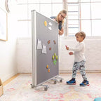 3-Panel Mobile Room Divider with Dry-Erase and Felt Panels