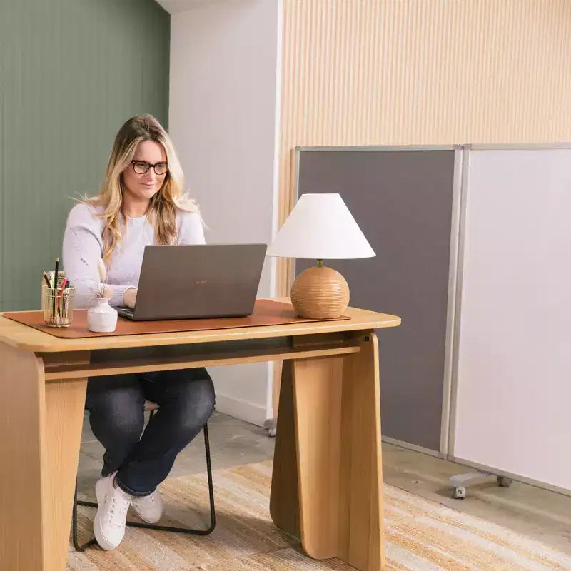 3-Panel Mobile Room Divider with Dry-Erase and Felt Panels