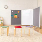 3-Panel Mobile Room Divider with Dry-Erase and Felt Panels