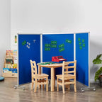 3-Panel Mobile Room Divider with Dry-Erase and Felt Panels