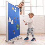3-Panel Mobile Room Divider with Dry-Erase and Felt Panels