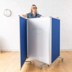 3-Panel Mobile Room Divider with Dry-Erase and Felt Panels