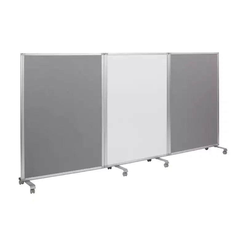 3-Panel Mobile Room Divider with Dry-Erase and Felt Panels