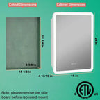 LED Medicine Cabinet with Mirror – Recessed or Wall Mounted, Dimmable 3-Mode Light, Anti-Fog, Adjustable Shelves
