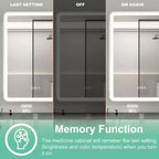 LED Medicine Cabinet with Mirror – Recessed or Wall Mounted, Dimmable 3-Mode Light, Anti-Fog, Adjustable Shelves