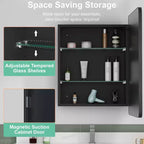 LED Medicine Cabinet with Mirror – Recessed or Wall Mounted, Dimmable 3-Mode Light, Anti-Fog, Adjustable Shelves