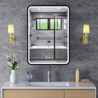 LED Medicine Cabinet with Mirror – Recessed or Wall Mounted, Dimmable 3-Mode Light, Anti-Fog, Adjustable Shelves