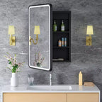 LED Medicine Cabinet with Mirror – Recessed or Wall Mounted, Dimmable 3-Mode Light, Anti-Fog, Adjustable Shelves