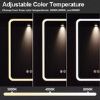 LED Medicine Cabinet with Mirror – Recessed or Wall Mounted, Dimmable 3-Mode Light, Anti-Fog, Adjustable Shelves