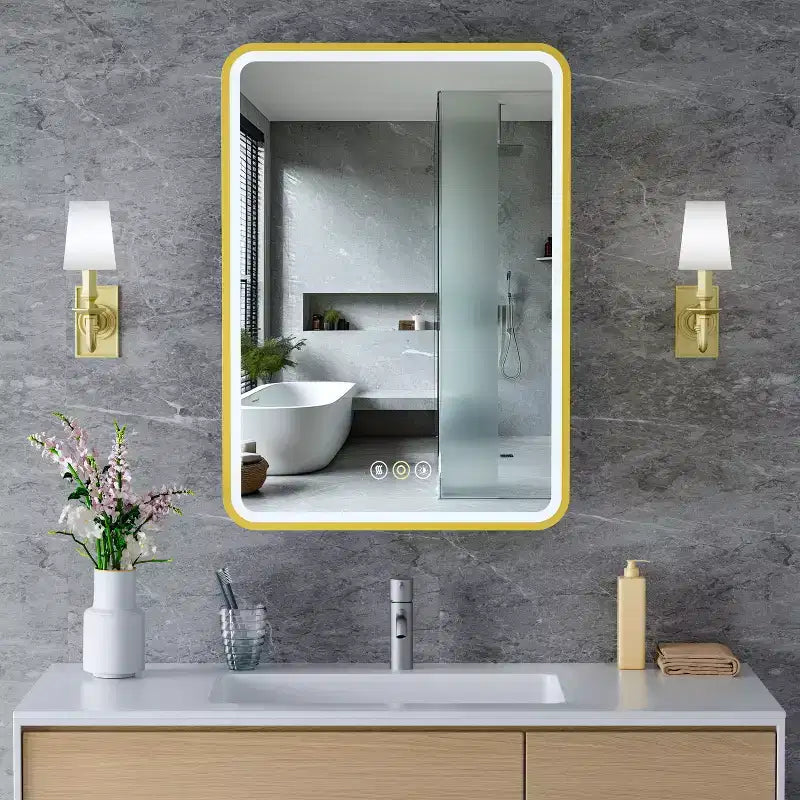 LED Medicine Cabinet with Mirror – Recessed or Wall Mounted, Dimmable 3-Mode Light, Anti-Fog, Adjustable Shelves