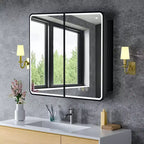 LED Medicine Cabinet with Mirror – Recessed or Wall Mounted, Dimmable 3-Mode Light, Anti-Fog, Adjustable Shelves