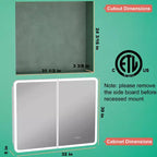 LED Medicine Cabinet with Mirror – Recessed or Wall Mounted, Dimmable 3-Mode Light, Anti-Fog, Adjustable Shelves
