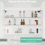 LED Medicine Cabinet with Mirror – Recessed or Wall Mounted, Dimmable 3-Mode Light, Anti-Fog, Adjustable Shelves
