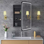 LED Medicine Cabinet with Mirror – Recessed or Wall Mounted, Dimmable 3-Mode Light, Anti-Fog, Adjustable Shelves