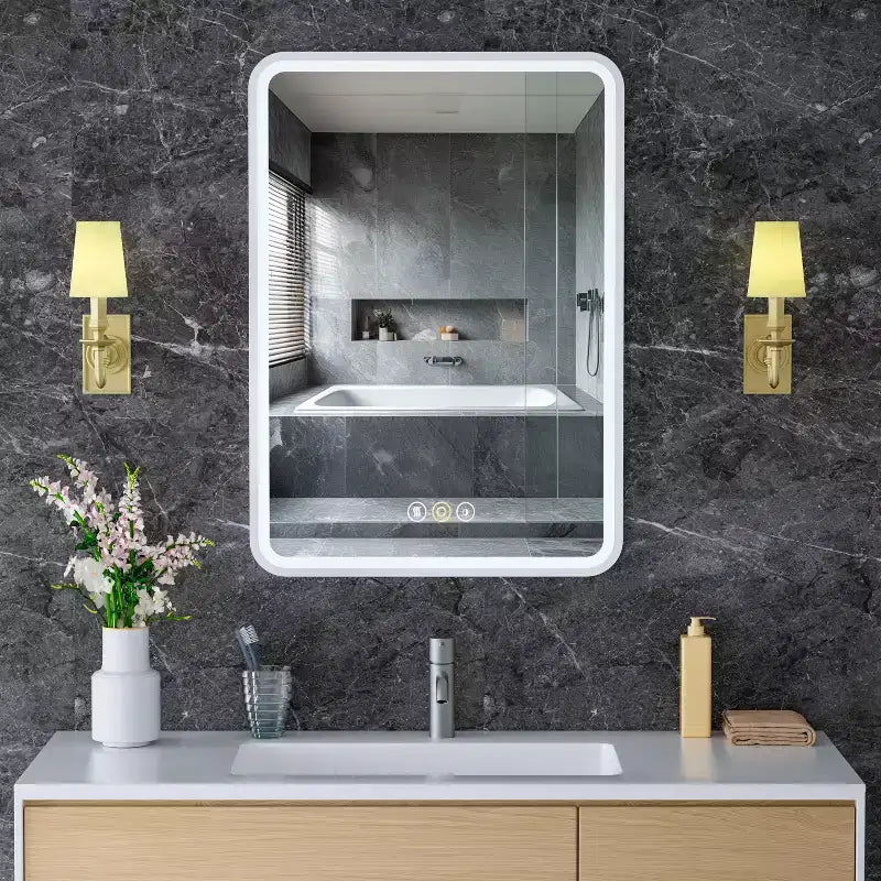 LED Medicine Cabinet with Mirror – Recessed or Wall Mounted, Dimmable 3-Mode Light, Anti-Fog, Adjustable Shelves