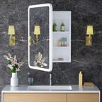 LED Medicine Cabinet with Mirror – Recessed or Wall Mounted, Dimmable 3-Mode Light, Anti-Fog, Adjustable Shelves