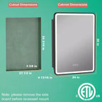 LED Medicine Cabinet with Mirror – Recessed or Wall Mounted, Dimmable 3-Mode Light, Anti-Fog, Adjustable Shelves
