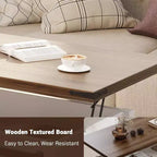 47.2" Lift Top Coffee Table with Storage, Drawers & Adjustable Shelves – Rustic Farmhouse Style