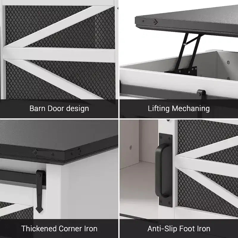 47.2" Lift Top Coffee Table with Storage, Drawers & Adjustable Shelves – Rustic Farmhouse Style