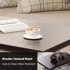 47.2" Lift Top Coffee Table with Storage, Drawers & Adjustable Shelves – Rustic Farmhouse Style