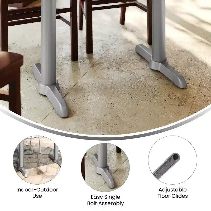 Cast Iron Table T-Base, 5'' x 22'', 28'' Height, 500 lb Capacity