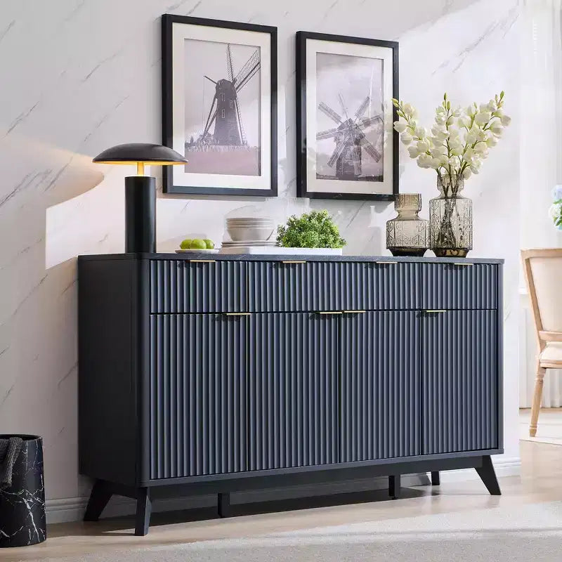 60-Inch Buffet Sideboard Cabinet with 3 Drawers and 4 Doors