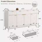 60-Inch Buffet Sideboard Cabinet with 3 Drawers and 4 Doors