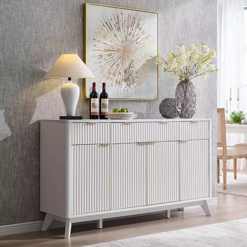 60-Inch Buffet Sideboard Cabinet with 3 Drawers and 4 Doors