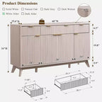 60-Inch Buffet Sideboard Cabinet with 3 Drawers and 4 Doors