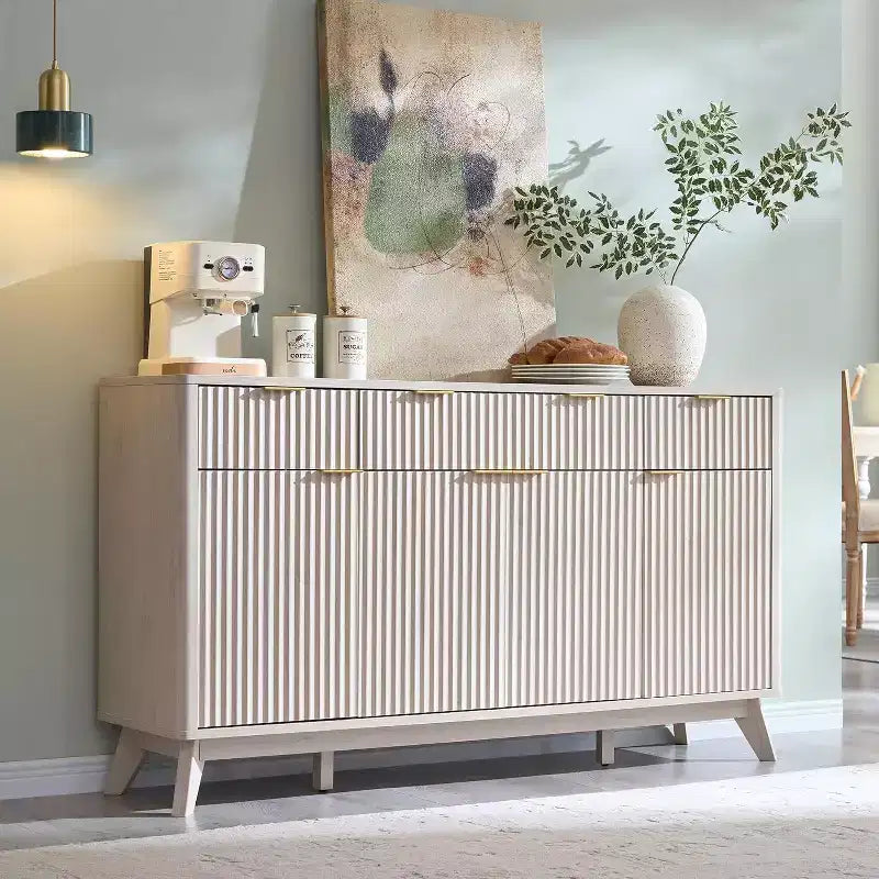 60-Inch Buffet Sideboard Cabinet with 3 Drawers and 4 Doors
