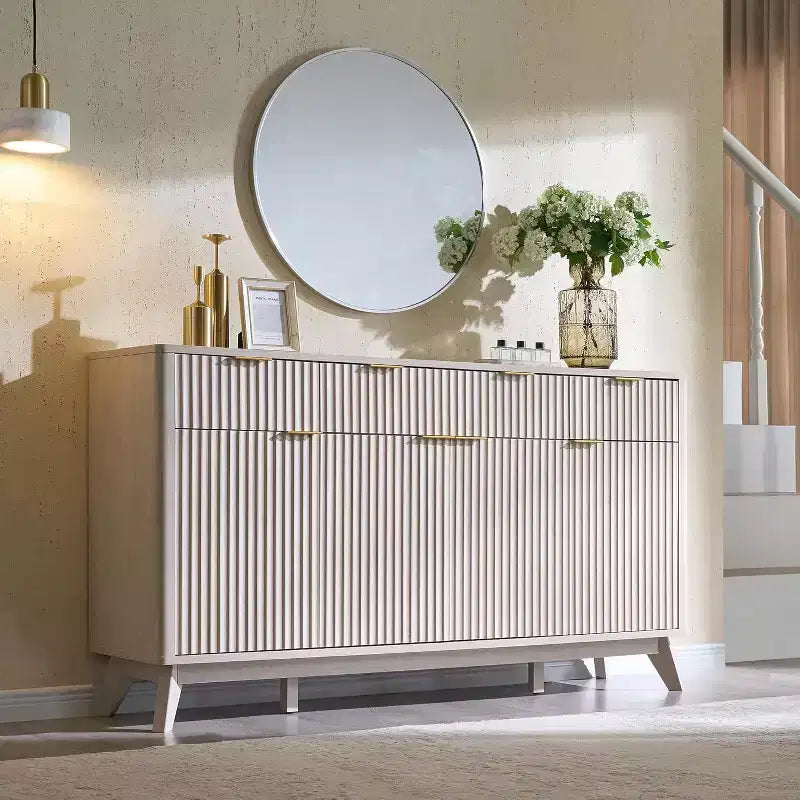 60-Inch Buffet Sideboard Cabinet with 3 Drawers and 4 Doors