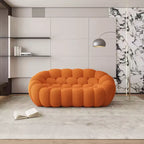 75-Inch Bubble Loveseat Sofa with Honeycomb Design, 3D Mesh Fabric for Modern Spaces, Orange