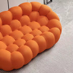 75-Inch Upholstered Loveseat Sofa with Honeycomb Pattern, Orange