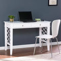 White Writing Desk with Drawers