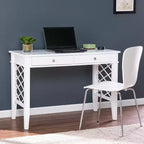 White Writing Desk with Drawers