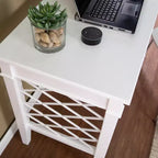 White Writing Desk with Drawers