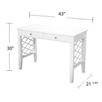 White Writing Desk with Drawers