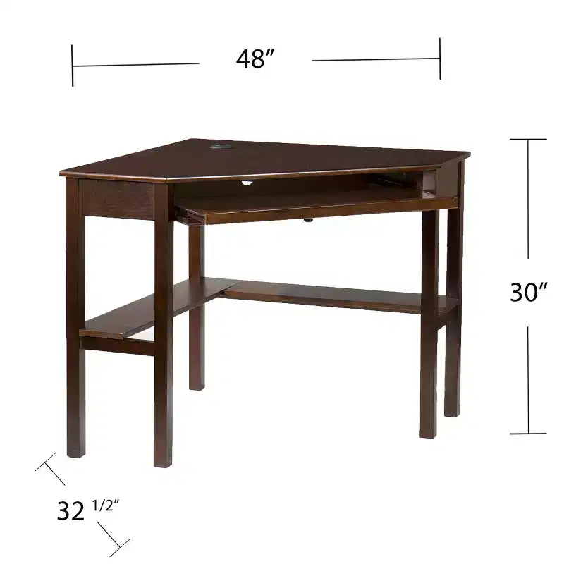 Corner Computer Desk - Brown