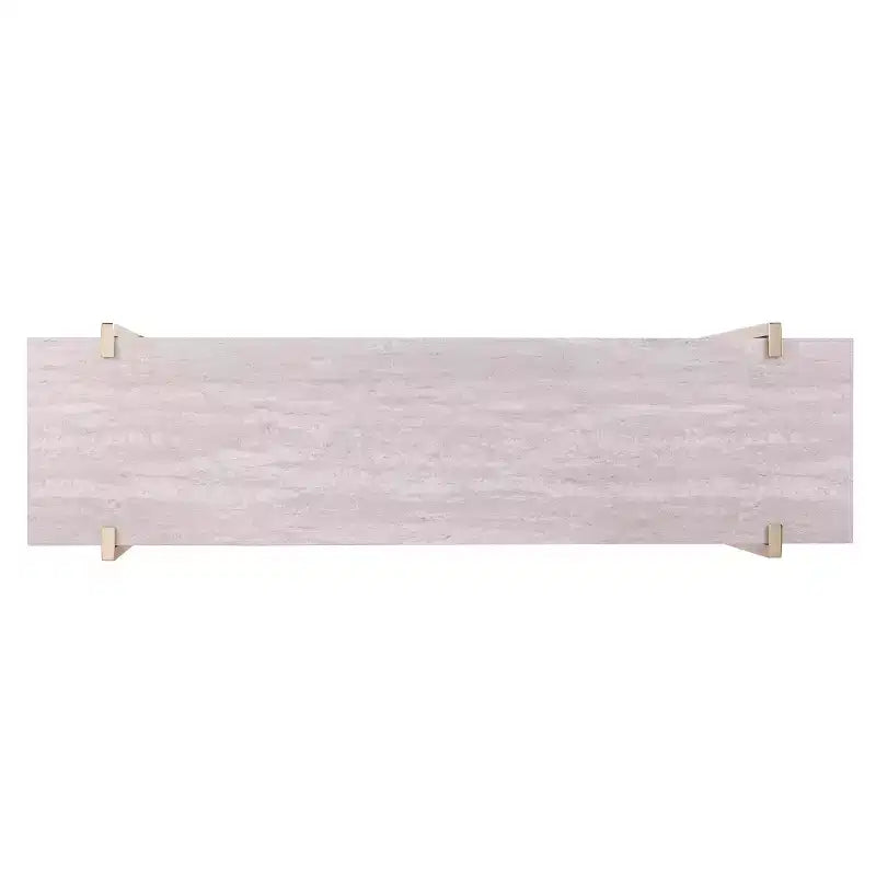 Faux Marble Console Table with Storage - Gold Frame