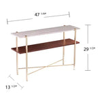 Faux Marble Console Table with Storage - Gold Frame