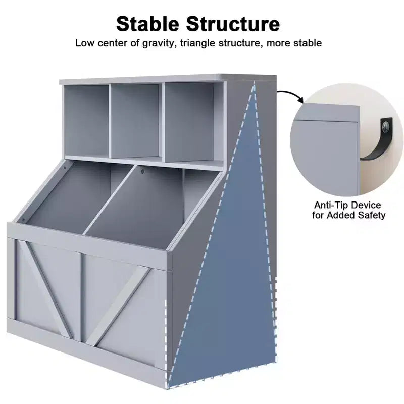 Kids Bookshelf and Toy Storage Organizer