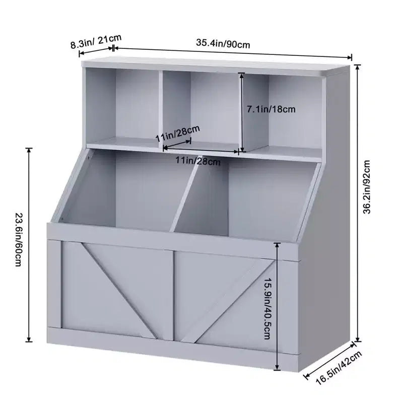 Kids Bookshelf and Toy Storage Organizer