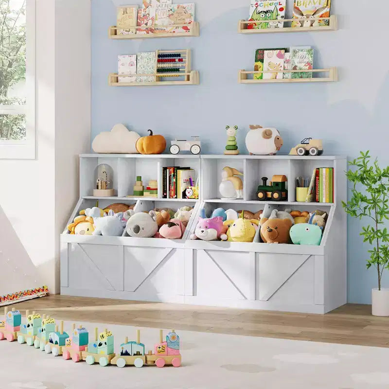 Kids Bookshelf and Toy Storage Organizer